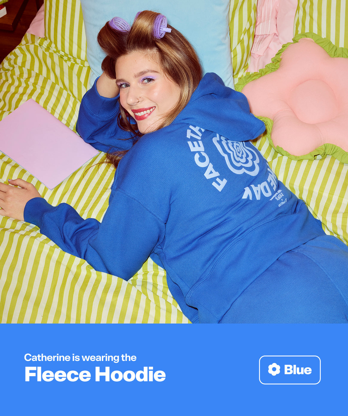 AE x Bubble Fleece Hoodie - Blue