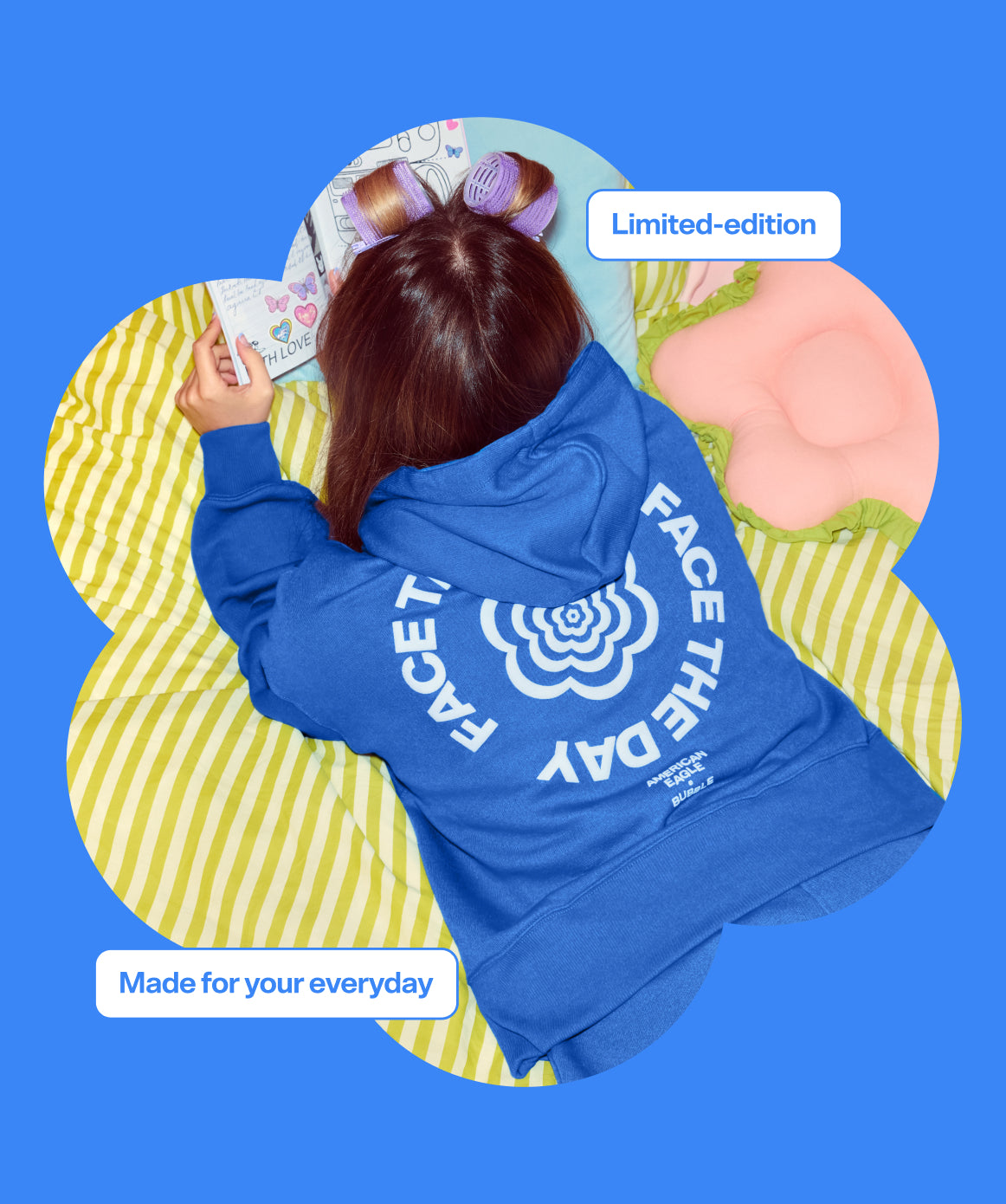 AE x Bubble Fleece Hoodie - Blue