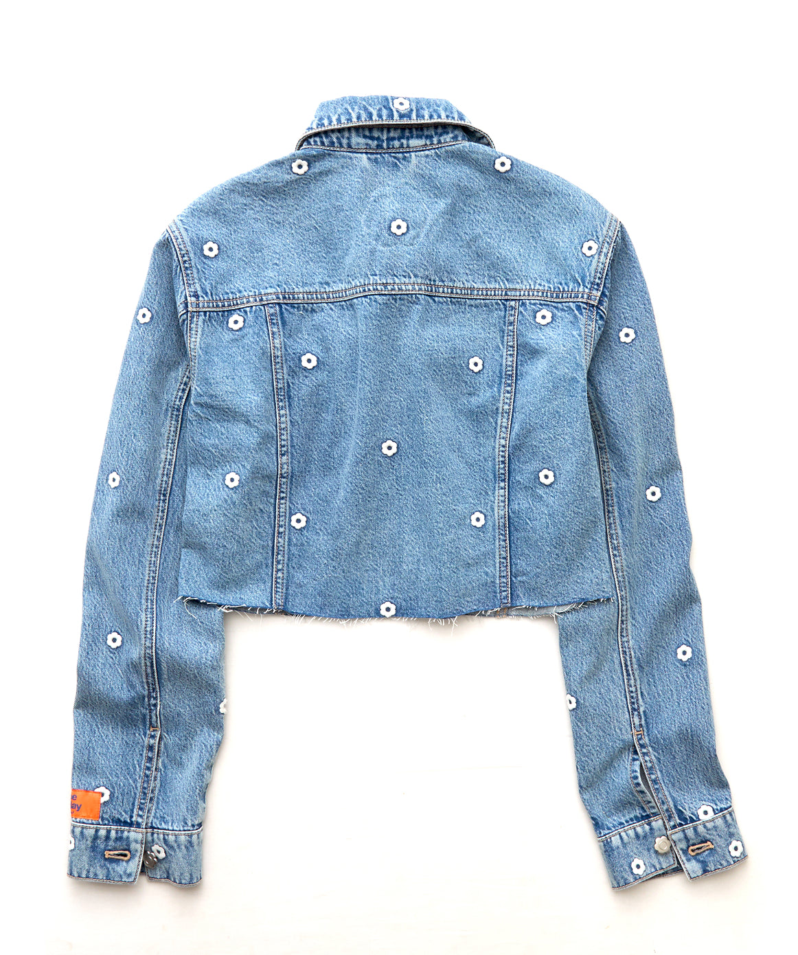 AE x Bubble Embroidered Cropped Denim Jacket