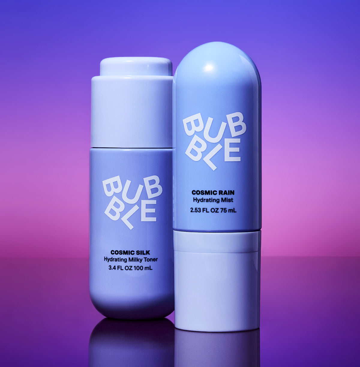Colorful skincare products